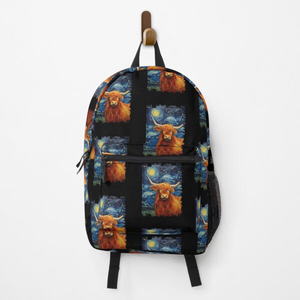 Item preview, Funny Scottish Highland Cow Starry Night Illustration Mom Dad Kids designed and sold by rafaeltto.