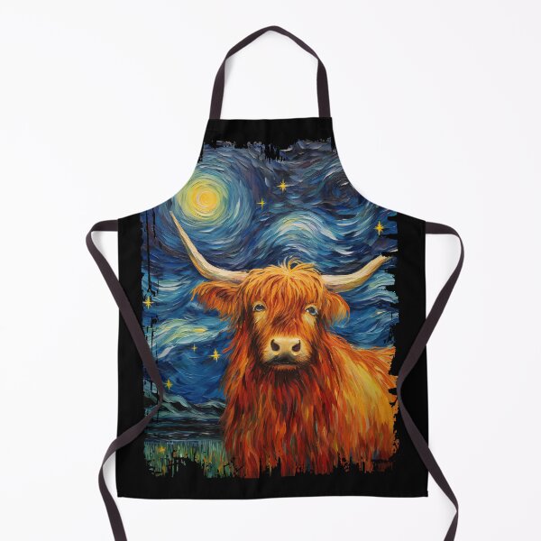 Item preview, Funny Scottish Highland Cow Starry Night Illustration Mom Dad Kids designed and sold by rafaeltto.