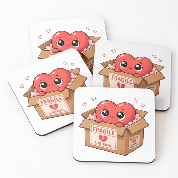 Item preview, Fragile Contents Handle With Care Cute Heart in Shipping Box designed and sold by INVITOARTE.