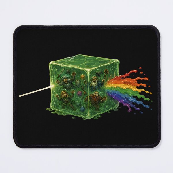 Item preview, Tabletop RPG Gelatinous Cube Prism Rainbow Liquid Parody Art designed and sold by Fenay Designs.