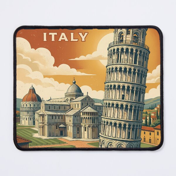 Item preview, Pisa Italy Retro Vintage Travel Art designed and sold by Ar0undTheW0rld.