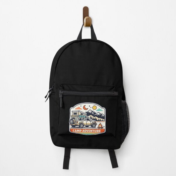 Item preview, Boho Camping Badge – Mountain SUV Illustration designed and sold by Timeless Junction.