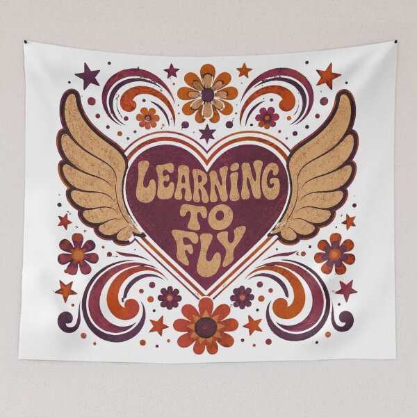 Item preview, Learning To Fly | Vintage Flower Power Heart designed and sold by ScanMood.