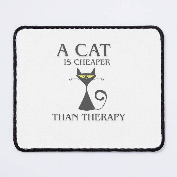Item preview, A cat is cheaper than terapy - gray designed and sold by Tshirtmania4you.