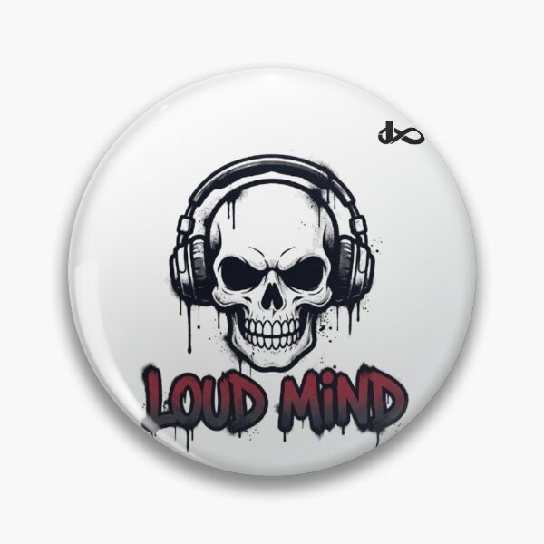 Item preview, Loud Mind Skull Headphones Graphic | Dark Streetwear Goth Art Design designed and sold by Jatin verse.