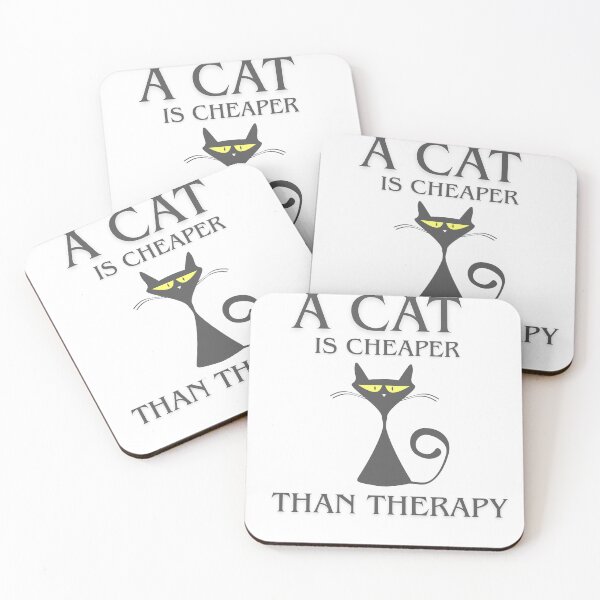 Item preview, A cat is cheaper than terapy - gray designed and sold by Tshirtmania4you.