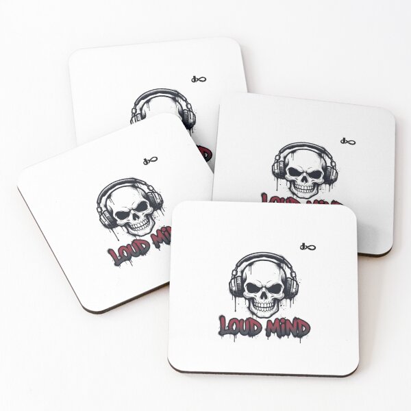 Item preview, Loud Mind Skull Headphones Graphic | Dark Streetwear Goth Art Design designed and sold by Jatin verse.