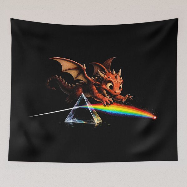 Item preview, Cute Red Baby Dragon Glass Prism Rainbow Spectrum Art designed and sold by Fenay Designs.