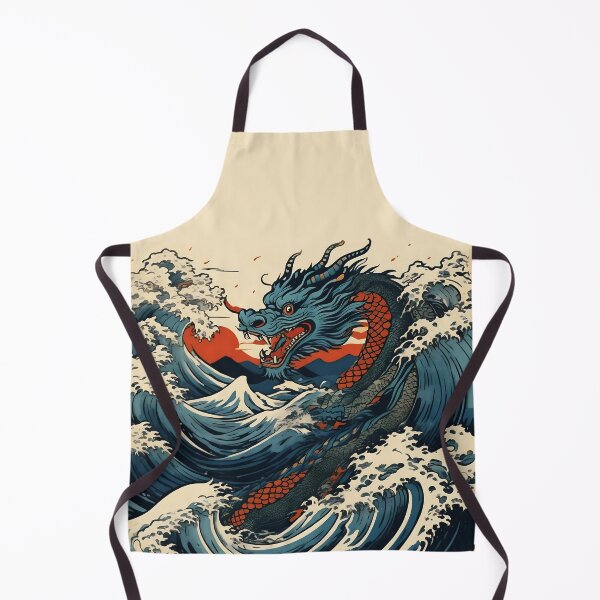 Item preview, Japanese dragon crashing through ocean waves and spray designed and sold by Erlin Rudho.