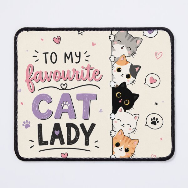Item preview, To My Favourite Cat Lady Zipper Pouch | Cute Kawaii Cat Lover Cosmetic Bag designed and sold by IconicDesignsXd.
