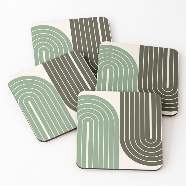 Item preview, Minimalist Sage Green Geometric Arches Pattern designed and sold by nineFlorals.