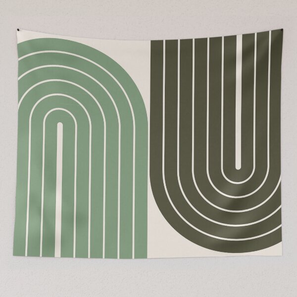 Item preview, Minimalist Sage Green Geometric Arches Pattern designed and sold by nineFlorals.