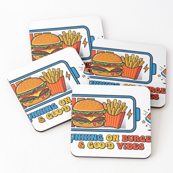 Item preview, Running on Burgers & Good Vibes - Battery Charger Funny Fitness designed and sold by 24gap.