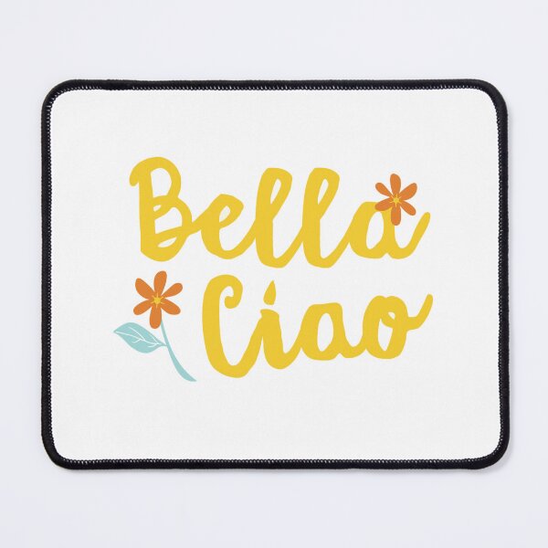 Item preview, Bella Ciao Yellow Floral Typography Design designed and sold by DailyDoodlesBySumbul.