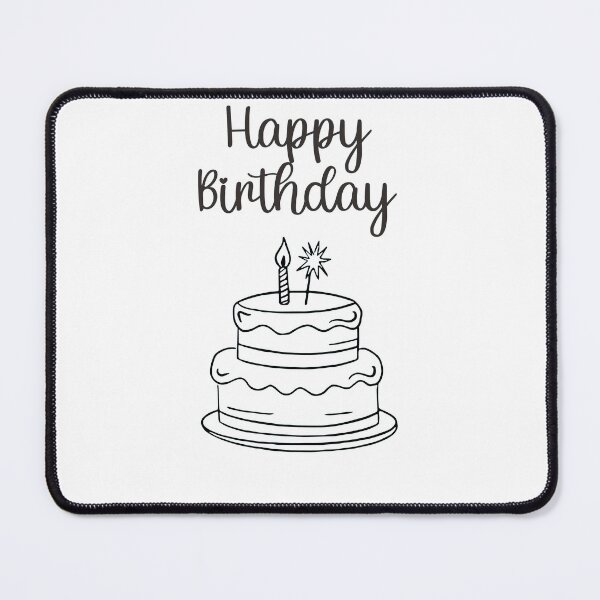 Item preview, Happy Birthday with cake designed and sold by DailyQuestPrint.