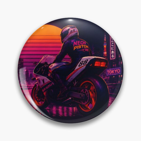 Item preview, Midnight Run | Retro Synthwave Motorcycle Art designed and sold by NeonPiston.