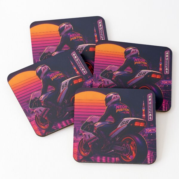Item preview, Midnight Run | Retro Synthwave Motorcycle Art designed and sold by NeonPiston.