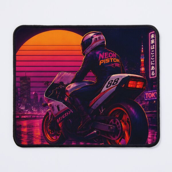 Item preview, Midnight Run | Retro Synthwave Motorcycle Art designed and sold by NeonPiston.