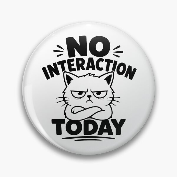 Item preview, No Interaction Today - Grumpy, Antisocial Cat with Crossed Arms, Funny designed and sold by SociallyDeadClub.