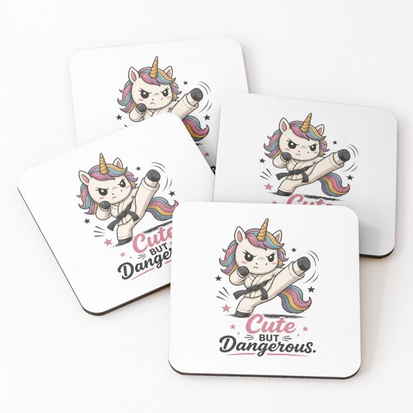 Item preview, Cute But Dangerous – Karate Unicorn Retro Sunset Martial Arts Design designed and sold by MusesWhispers.