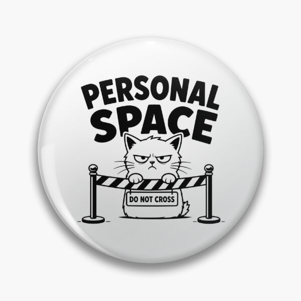Item preview, Personal Space Do Not Cross - Funny Grumpy Antisocial Cat designed and sold by SociallyDeadClub.