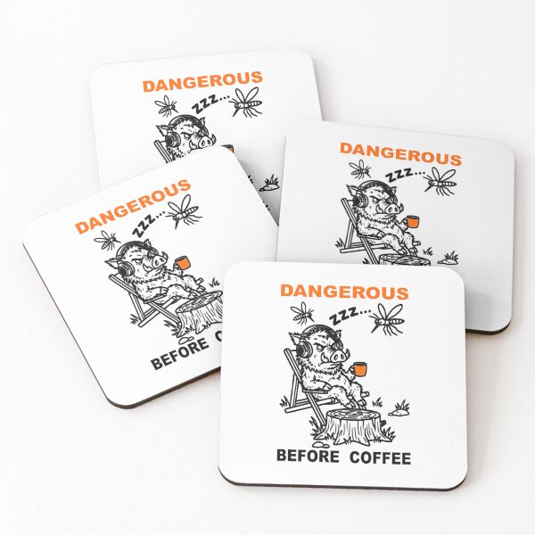 Item preview, Dangerous Before Coffee Wild Boar Funny Quote designed and sold by The Bold Line Studio.