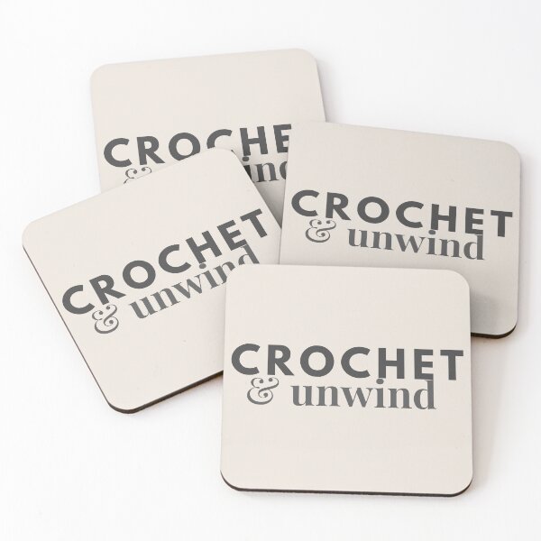 Item preview, Crochet & Unwind | Relaxing Crochet Quote designed and sold by SipAndStitchCo.