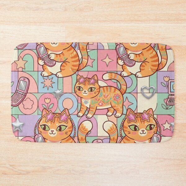 Item preview, Retro Y2K Aesthetic Cute Orange Cat Pattern designed and sold by Iampoji.