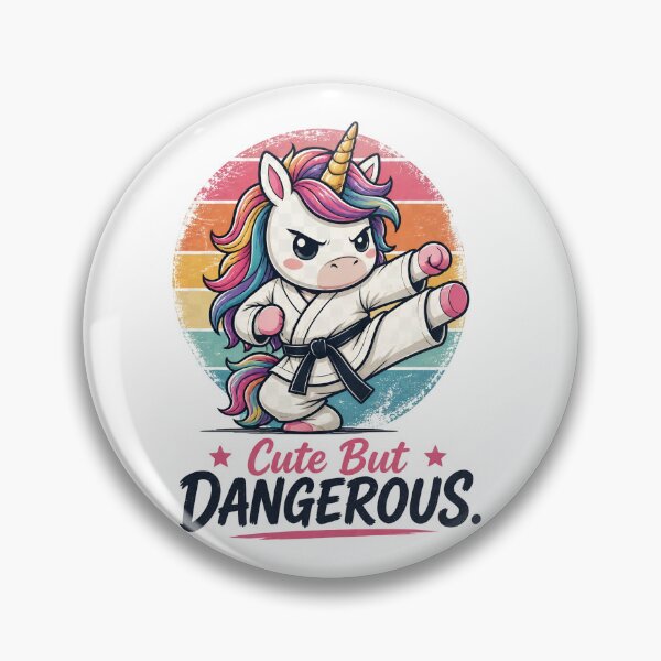 Item preview, Cute But Dangerous – Karate Unicorn Retro Sunset Martial Arts Design designed and sold by MusesWhispers.