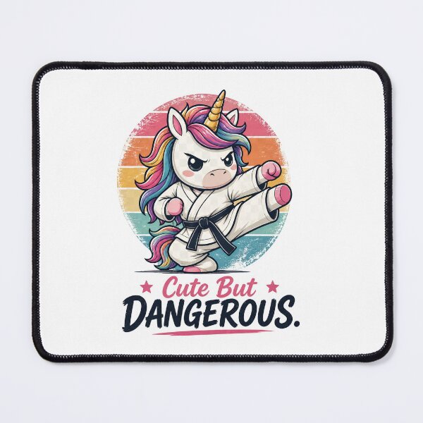 Item preview, Cute But Dangerous – Karate Unicorn Retro Sunset Martial Arts Design designed and sold by MusesWhispers.