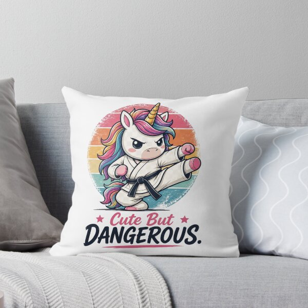 Item preview, Cute But Dangerous – Karate Unicorn Retro Sunset Martial Arts Design designed and sold by MusesWhispers.