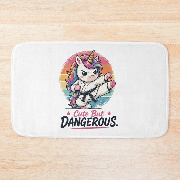 Item preview, Cute But Dangerous – Karate Unicorn Retro Sunset Martial Arts Design designed and sold by MusesWhispers.