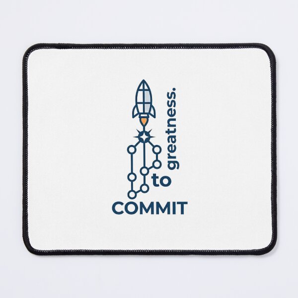 Item preview, Commit to Greatness – Git Branching Rocket Design for Developers designed and sold by DesignsCreative.