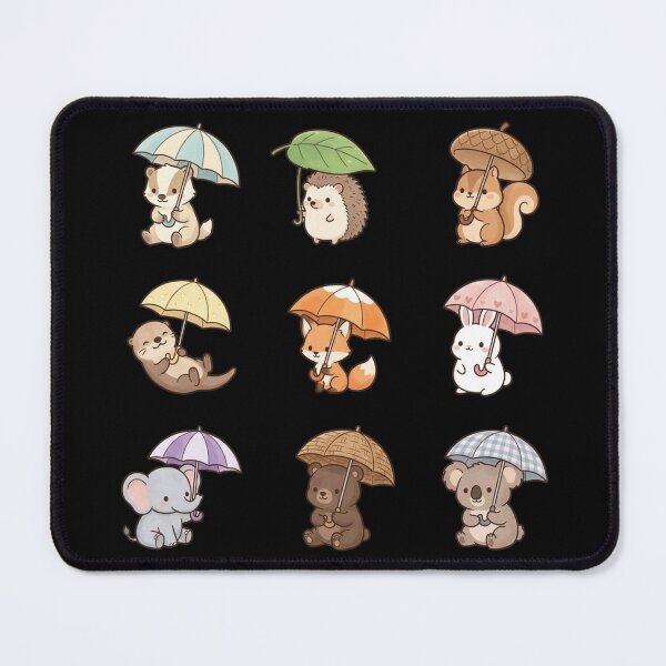 Item preview, Cute animals Sticker Pack Kawaii Rainy Day Animals Aesthetic animal Umbrellas Stickers designed and sold by Art IN Pack.