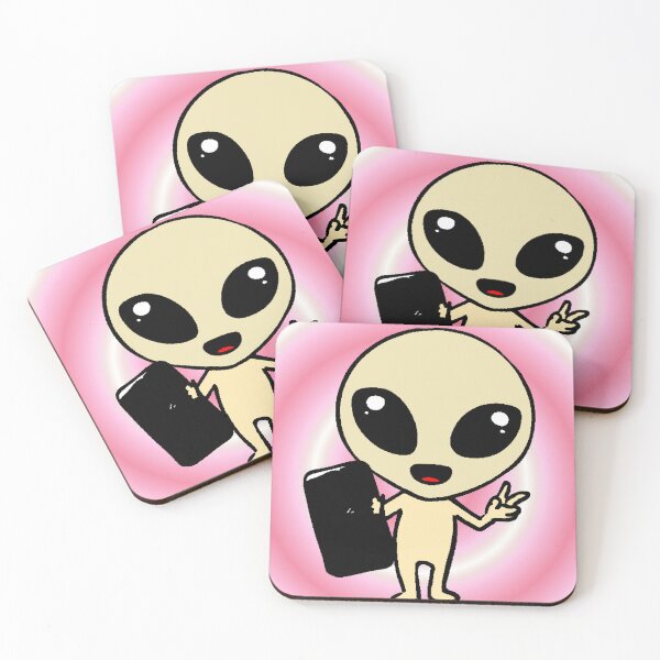 Item preview, Alien Kawaii Selfie Móvil Paz Extraterrestre Chibi Rosa Espiral Meme designed and sold by AstronautMerch.
