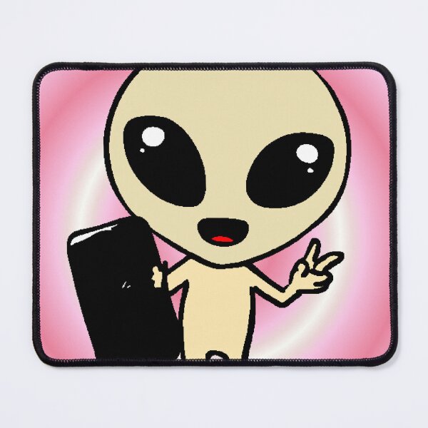 Item preview, Alien Kawaii Selfie Mobile Extraterrestrial Peace Chibi Pink Spiral Meme designed and sold by AstronautMerch.