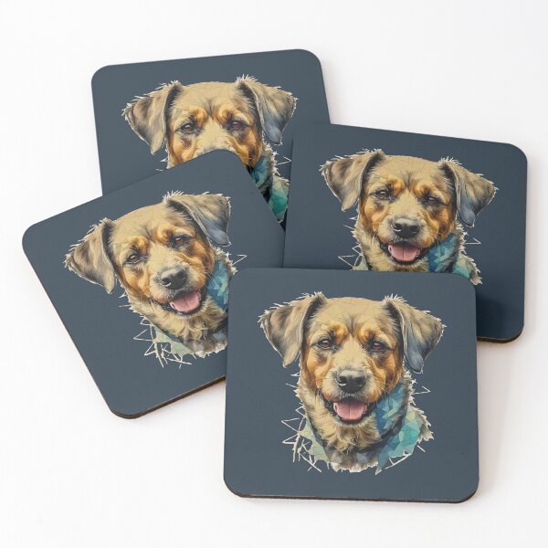 Item preview, Geometric Border Terrier - Modern Pet Art designed and sold by Tklezardesigns.