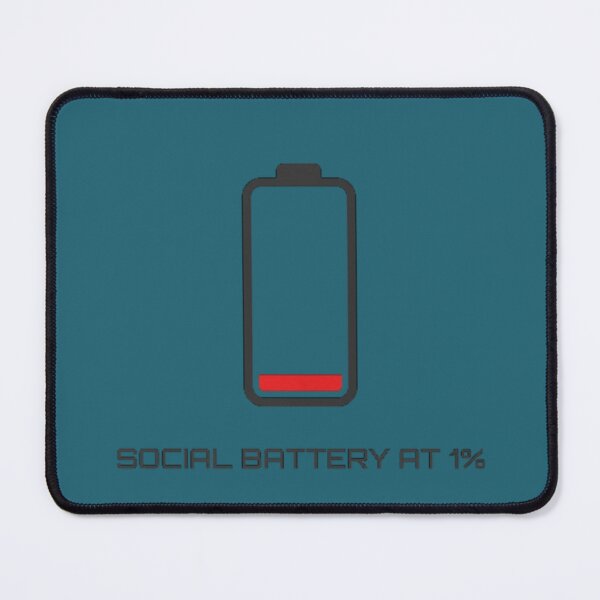 Item preview, Social Battery at 1% - Funny Introvert Aesthetic Quote designed and sold by Harrak Housni.