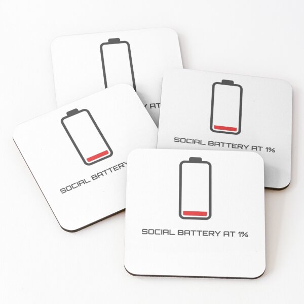 Item preview, Social Battery at 1% - Funny Introvert Aesthetic Quote designed and sold by Harrak Housni.