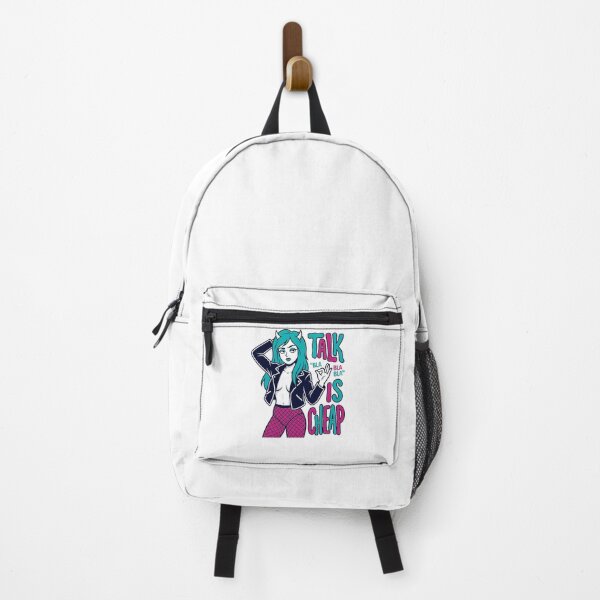 Item preview, Talk Is Cheap Bla Bla Bla Devil Girl Graphic — Sarcastic Attitude Streetwear designed and sold by SkTee2k.