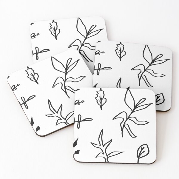 Item preview, Black Chalk Hand Drawn Leaves Set – Botanical Nature Sketch Collection designed and sold by EmeraldeaDesign.