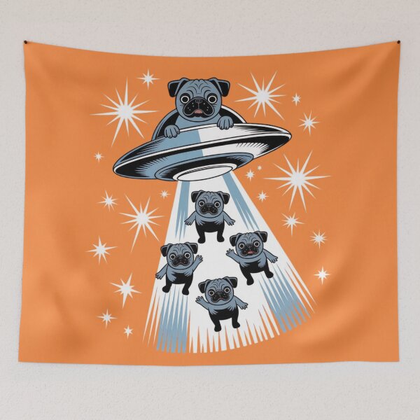 Item preview, UFO abducting pugs designed and sold by 123ks.