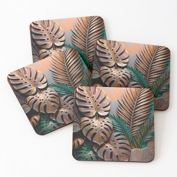 Item preview, Tropical Monstera Palm Jungle Leaves 3D Art designed and sold by IntelliMindDesigns.