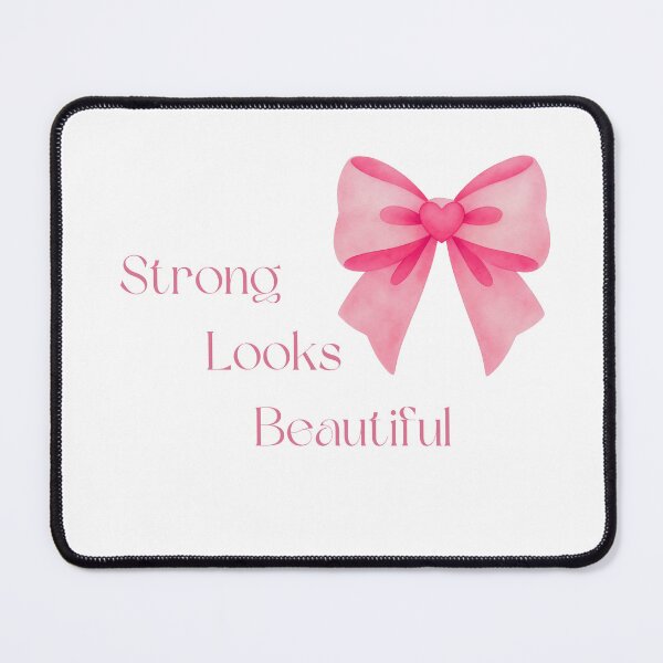 Item preview, Strong Looks Beautiful Pink Bow Coquette Aesthetic Design designed and sold by VariusDesigns.