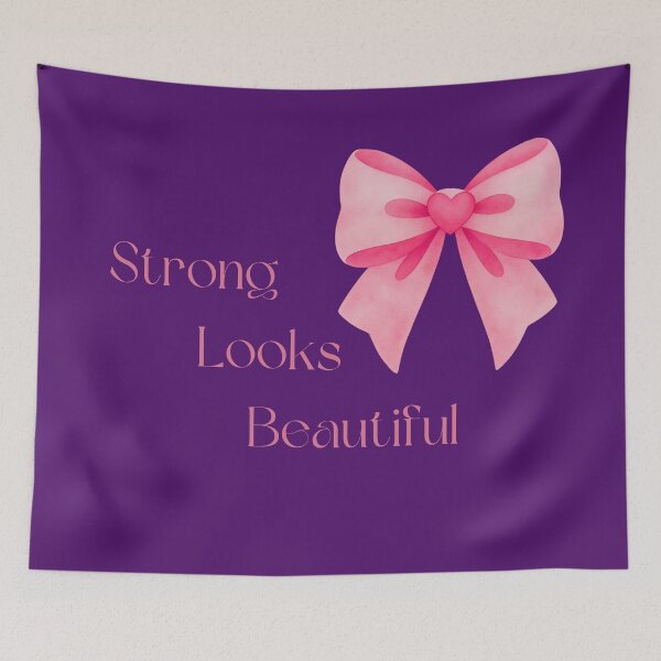 Item preview, Strong Looks Beautiful Pink Bow Coquette Aesthetic Design designed and sold by VariusDesigns.