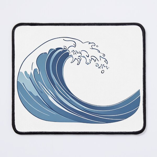 Item preview, Wave Flow: Minimalist Japanese Ocean Wave Line Art designed and sold by Mercella-Inc.