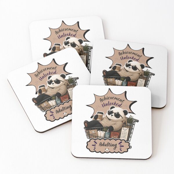 Item preview, Achievement Unlocked Adulting Funny Panda Sticker designed and sold by EnginerdStudio.