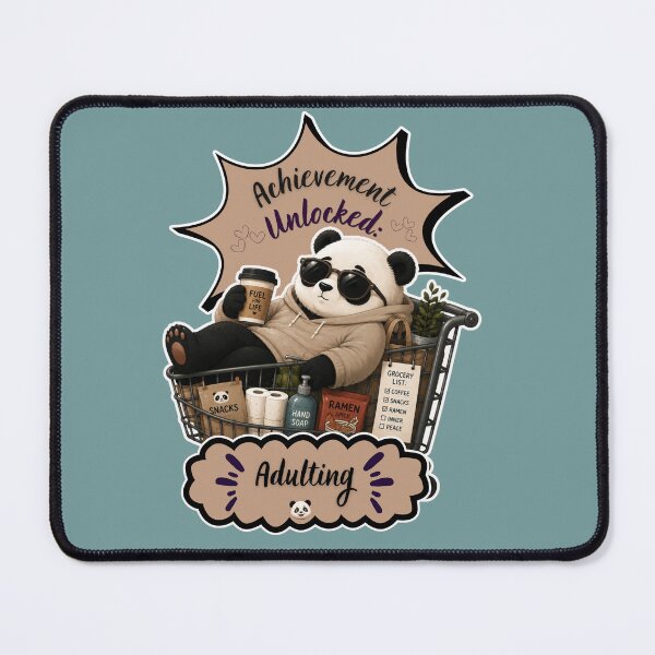 Item preview, Achievement Unlocked Adulting Funny Panda Sticker designed and sold by EnginerdStudio.