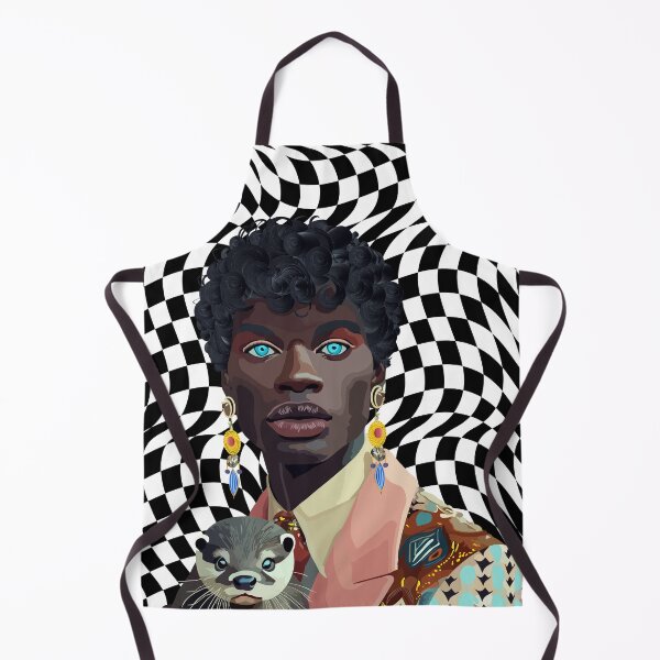 Item preview, Man with Otter — Op Art Geometric Digital Portrait designed and sold by Alejandro Stein.