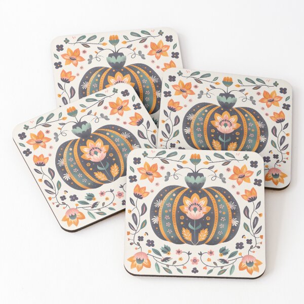 Item preview, Scandinavian Folk Art, Floral Pumpkin designed and sold by xiao xuans.